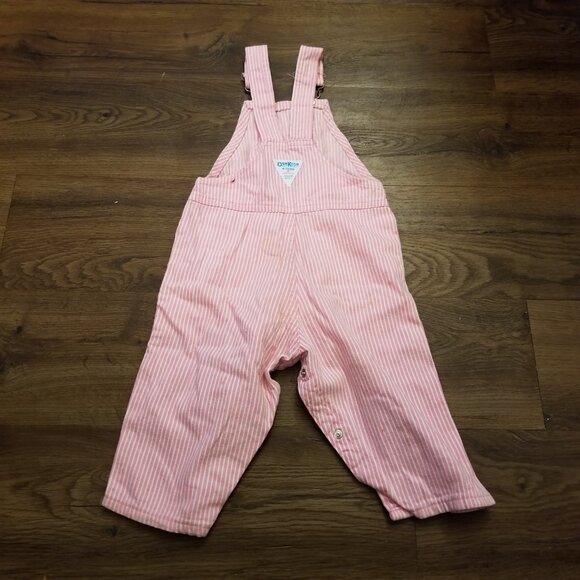 Osh Kosh B'Gosh Pink Striped Overalls, Toddler Girl 24M - Picture 2 of 4